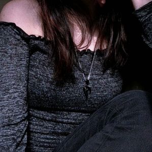 Hollister Grey Long Sleeve Crop